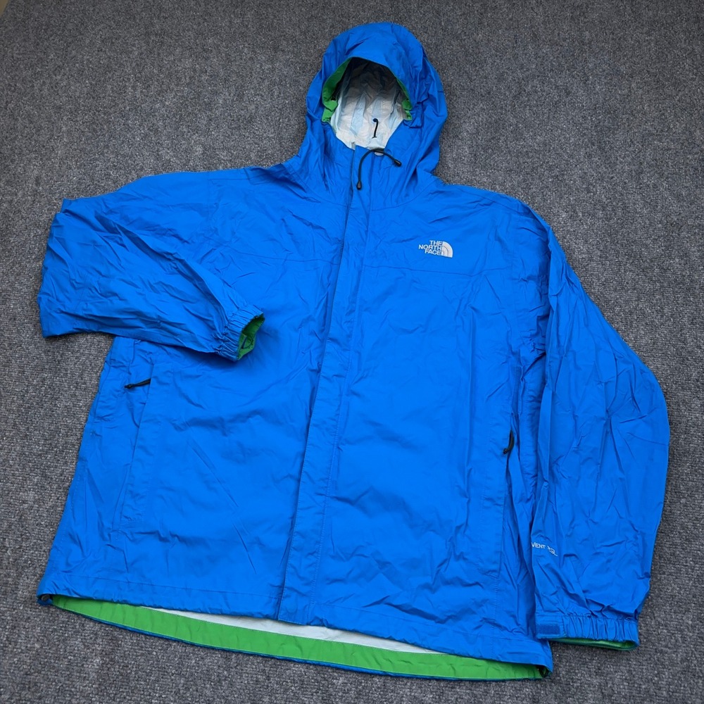 The North Face Venture Jacket Mens XL Drummer Blue HyVent 2.5L Rain Shell Hooded